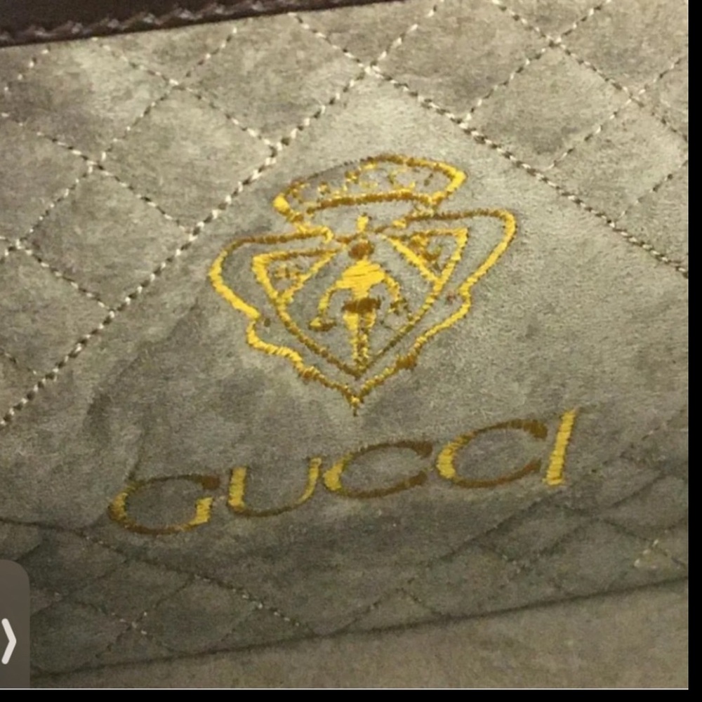 GUCCI Calfskin Leather Bamboo Clutch Bag Dark Brown - Picture 7 of 14